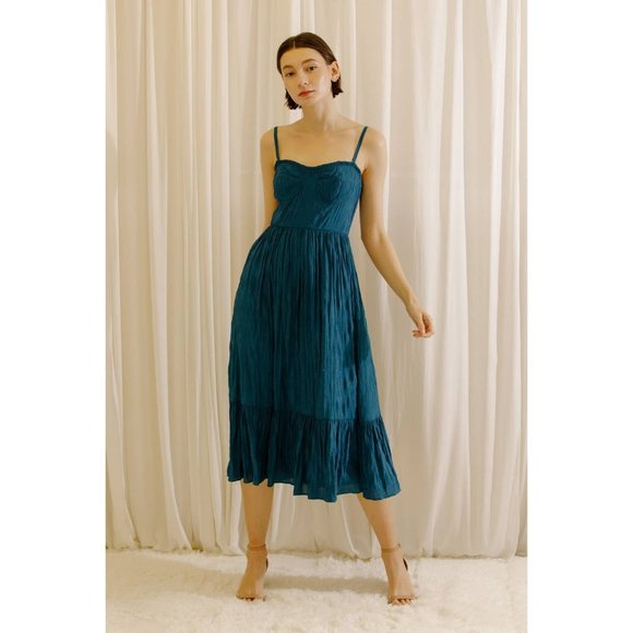 Storia Dresses & Skirts - 14. Teal Bustier Dress with Ruffled Hem with Removable Straps & stretchy Back